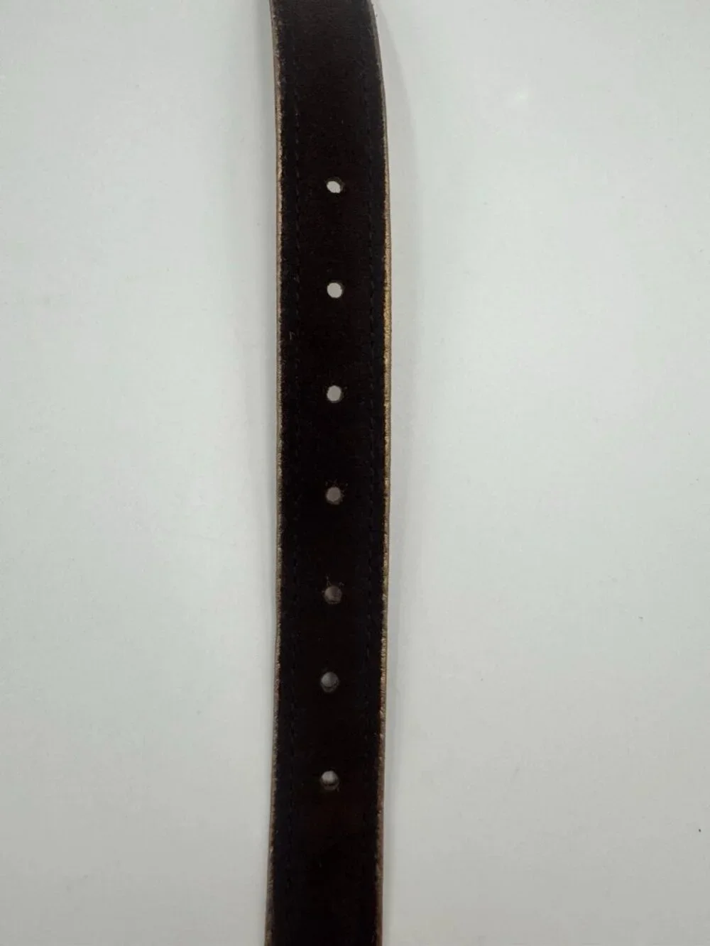 Michael Kors Suede Leather Belt Womens M Brown Gold Buckle
